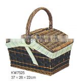 New design wicker basket,Brown wicker picnic basket