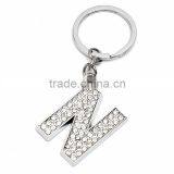 Professional Metal Custom Diamond Logo Keychain Rhinestone B Shape Keyring thumbnail-3