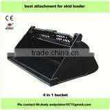 Skid Steer Loader Attachment 4 in 1 Bucket (skid Loader Attachment,bobat Attachment,attachment)