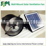 SUNNY FAN Solar Energy Rechargeable Air Conditioning Wall Mount Fan 14 Inch Galvanized Stainless Steel Air Ventilation Fan thumbnail-1