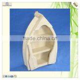 Unfinished Color Bottle Pattern Carved Wood Boat Miniature thumbnail-5