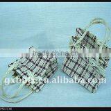 Grey Cotton&paper Rope Rectangle Small Cotton Cloth Handbags thumbnail-1