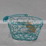 Handmade Metal Wire Storage Basket With Handle thumbnail-2