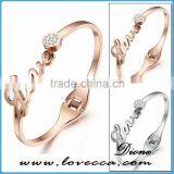 New Design Lady Jewelry Love Bracelet Rose Gold Color Titanium Steel Bracelet Bangle thumbnail-5