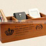 Retro Three Lattice Multi-function Wooden Storage &pen Container thumbnail-1