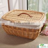 square bulk wicker basket with hamper for home storage