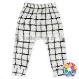 white black grid elastic waist harem pant baby