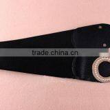 Wholesale Pearl and Rhinestone Inlaid Buckle Sex Women Lady Wide PU Waist Belt thumbnail-6