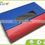 Double Sides pu Leather&Metal Personalized Leather Business Card Holder Portable Business Card Holder thumbnail-1