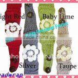 Crochet Flower Head Wrap With Bow thumbnail-1