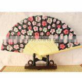 Folk Style Wedding Favor Custom Printed Logo Bamboo Folding Wedding Hand Fan thumbnail-1