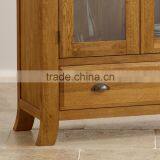 Rustic Oak Wood TV Unit With 2 Doors With Good Design and 100% Solid Oak Wood Furniture thumbnail-3