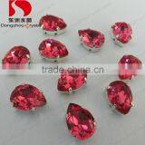 Decorative light fuchsia crystal point back garment stone with claw