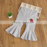2017 Wholesale Kids Girl Bell Bottom Pants of Rose Embroidery Girls 3/4 Pants thumbnail-2