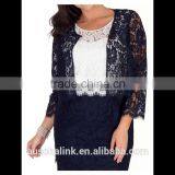 Best Selling Women Spring Fashion Blue Lace Jacket OEM Service thumbnail-2