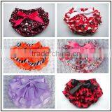 Newest Organic Satin Cloth Diaper,ruffle Panties Baby Panties Bloomer With Bow thumbnail-1