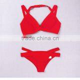 New Fashion Red/Blue Bandage Swimsuit HL Bikinis 2 Piece Swimsuit Red Beachwear thumbnail-4