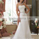 White Satin Beaded Sleeveless Mermaid Online Evening Dress Shops thumbnail-1