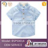 High Quality Plain Blue Cotton Polo Shirt Kindergarten Primary School Uniform