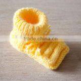Wholesale Bright Gold Wool Knitting Shoes Toddler Infant Indoor Crochet Shoes thumbnail-3