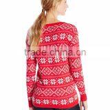 Women Red Sweatergreen Reindeer Sihouette Pattern Christmas Cardigan thumbnail-2