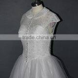 Short Net Applique Lace Mini Wedding Dress thumbnail-5