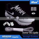 Non-Slip No Need Tie Runners Work Shoes Gray Flat Elastic Easy Shoelaces - Lazy Untied Elastic Anchor Shoelaces - Accept Custom thumbnail-1