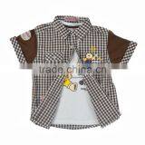 Cotton Cartoon Checked Children Blouse thumbnail-2