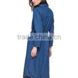 Ladies New Design Jeans Long Sleeve Casual Cotton Longline Curved Hem Shirt/blouse thumbnail-2