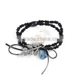 Cheap Wholesale Ponytail Holder Leaf Deep Blue Flower Acrylic Hair Ties thumbnail-1