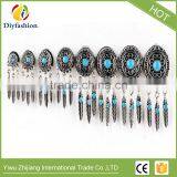 Bohemia Retro Feathers Long Tassel Stainless Steel Ear Plug thumbnail-6
