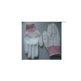 13G White polyester gloves with white Pu coated on palm (10-PL233)