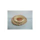 Hand Made Round PP Rattan Bread Basket Display For Restaurant thumbnail-1
