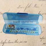 Curtom Logo Print Transparent Colorful Plastic Pencil Case Pen Boxes Set With Pencil Ruler and Eraser thumbnail-3