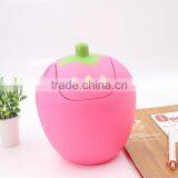 Creative Small Strawberry Shaped Plastic Table Trash Can thumbnail-2