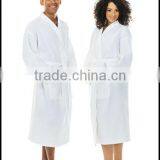 Cotton Waffle Bathrobe Satin Style Bath Gown Waffle SPA Long Down Robes thumbnail-1