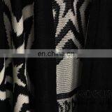 Black Great Star Pattern Woman Cardigan Shawl Style With Fringes Crochet Sweater Pattern thumbnail-4