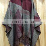 Chinese Wholesale Suppliers Ladies Cashmere Wraps Fringe Blanket Geometry Pattern Kashmir Winter Shawls thumbnail-6