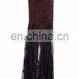 Q-257 Punk Rave Gothic Dark Red Lace Long Mermaid Skirt thumbnail-2