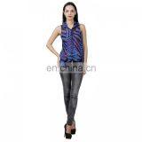 Stylish Blue And Black Printed Top for Girls thumbnail-1