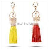 Low Price Woman Hangbag Charms Keychainmulti Color PU Leather Keychain Tassel Key Chain thumbnail-5