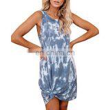 2020 New Wish Explosion Models European and American Women's Tie-dye Printed Loose Vest Dress Factory Direct Sales thumbnail-1