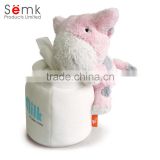 Cute animal design cute cow car visor tissue roll holder Made in China