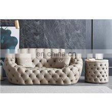 Custom Grey Italian Sofa Set Designs Luxury Contemporary Button Upholstered Velvet Sofa thumbnail-1