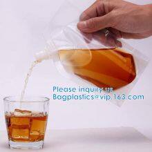 Reusable Stand Up Plastic Custom Liquid Fruit Juice Drink Packaging Spout Pouch Bag / Juice Doypack With Spout Cap Packaging Pouch Bag thumbnail-3