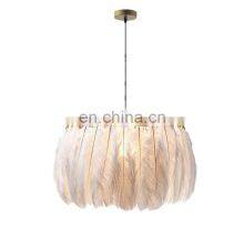 Bedroom Lamp Feather Chandelier Modern Luxury Warm Romantic Creative Room Nordic Ins Wind Pendant Lights thumbnail-1