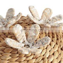 European Style Natural Water Hyacinth Cactus Hamper Laundry Storage Basket With Lid Best Price Vietnam Supplier thumbnail-5