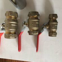 22mm Brass True Color Ball Valve Compression Ends Lever Handle Brass Valves thumbnail-3