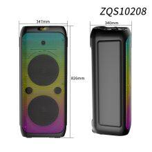 Sell Well ZQS10208 Super Power 50W Wireless 10-inch*2 Deep Bass OEM Party Speaker for Party thumbnail-2