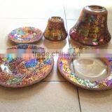 Mosaic Glass Lamp Pink Candles for Weddings Glass Jar Shades